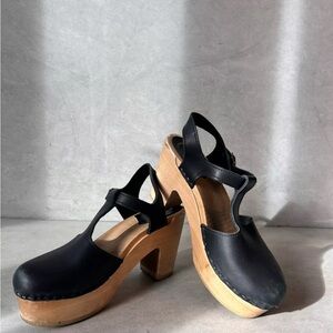 No 6 store clog platform black midnight blue Mary Jane t strap 38 bryr sven styl